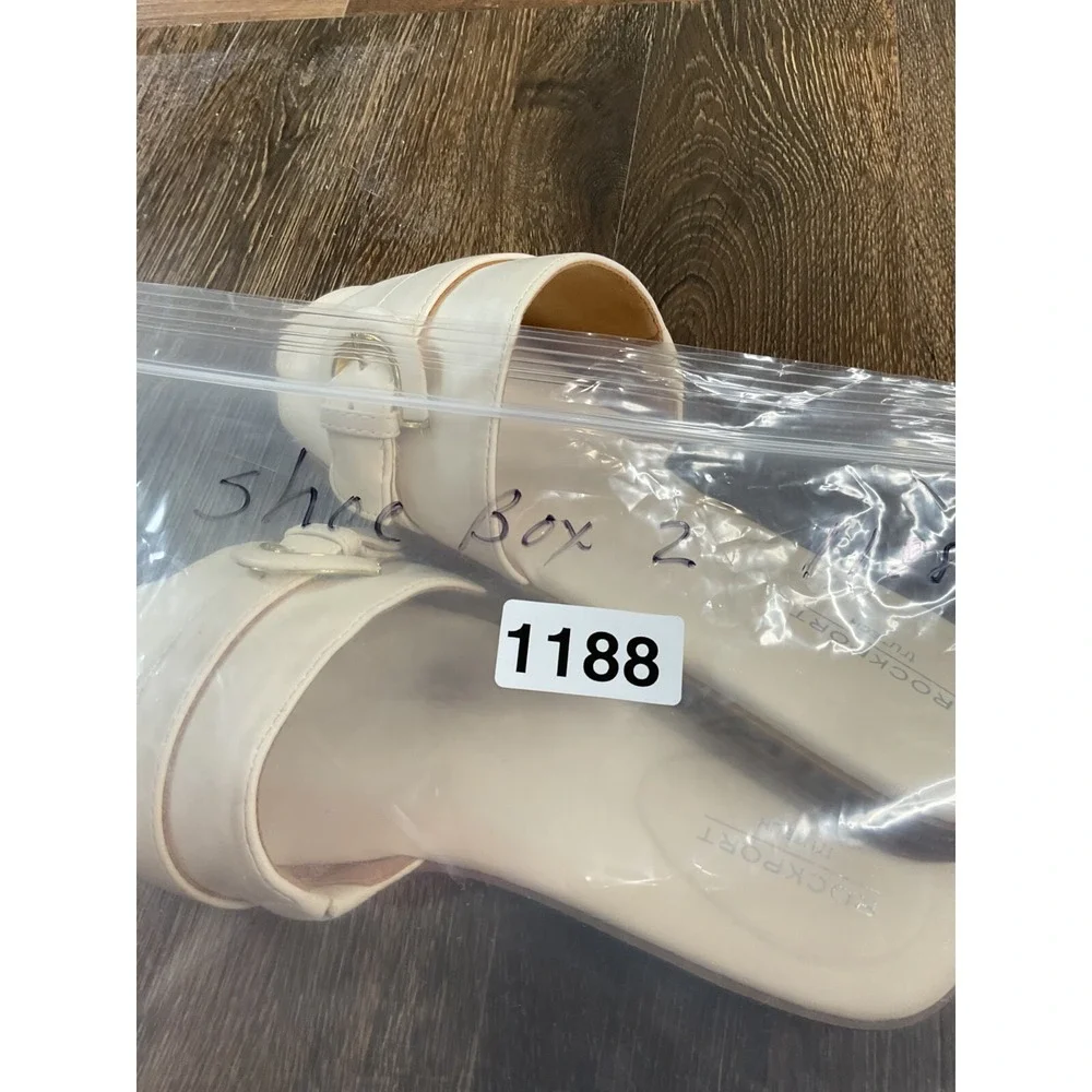 Rockport Trutech Women's Yara Size 8 White Cushioned Slide Sandals C17938 -New‎